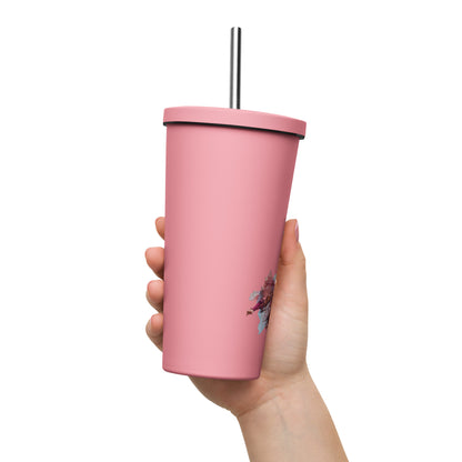 Cherubs of Chateau de Chantilly Insulated tumbler with a straw